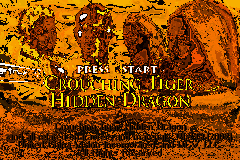 Crouching Tiger Hidden Dragon title screen for GameBoy Advance
